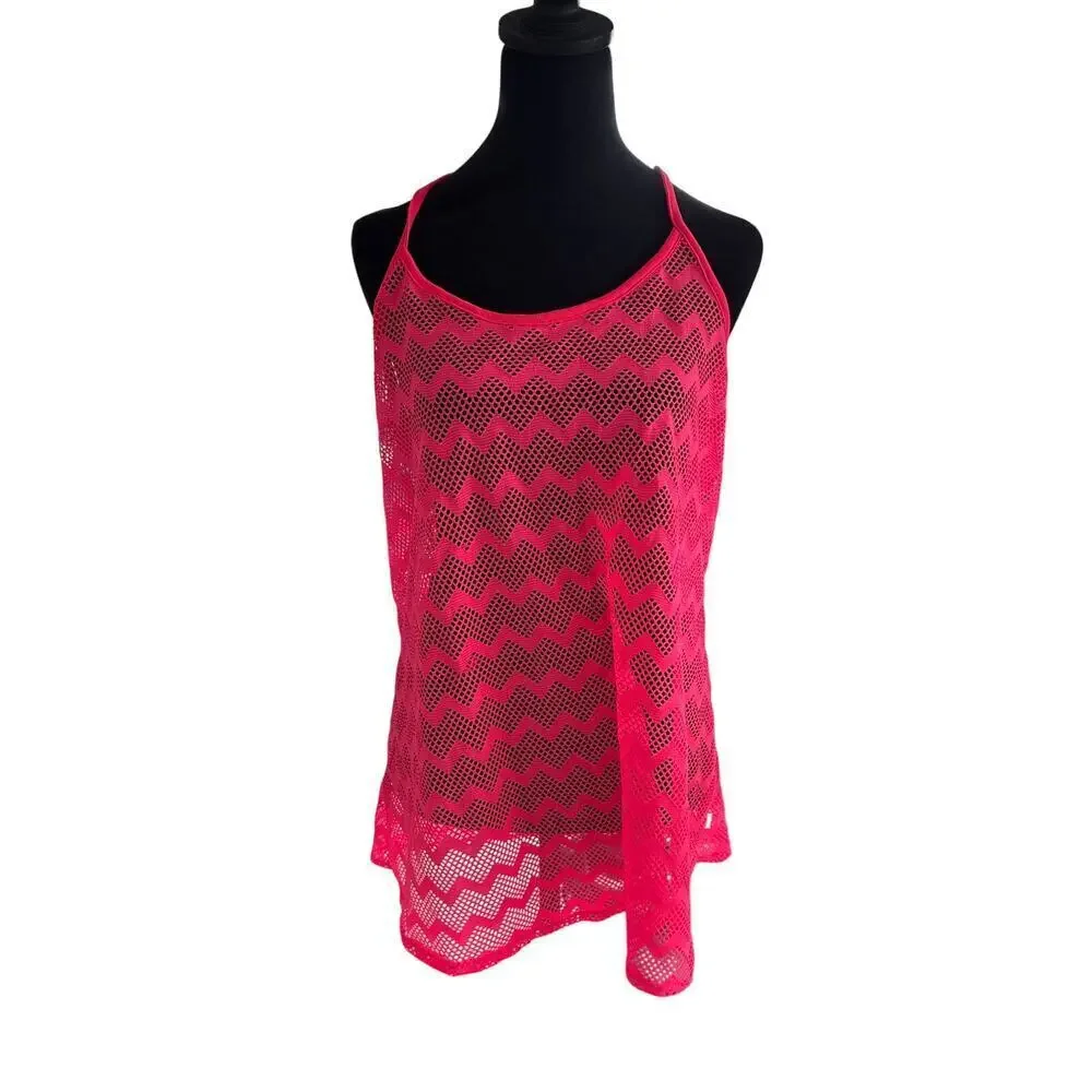 Victoria’s Secret PINK Neon Crochet Swim Cover Up Y2K M